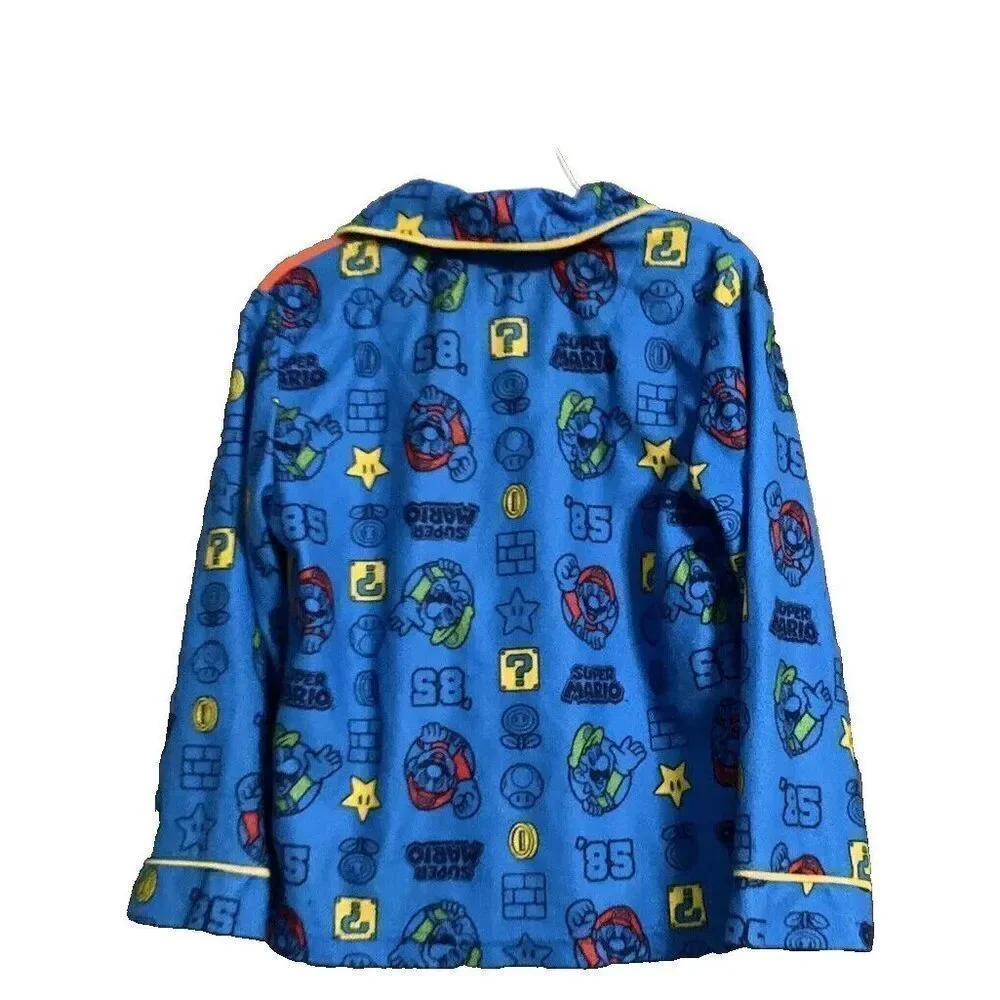 KOMAR KIDS Super Mario Size 4 BOYS BLUE FLANNEL 2-PIECE PJ SET